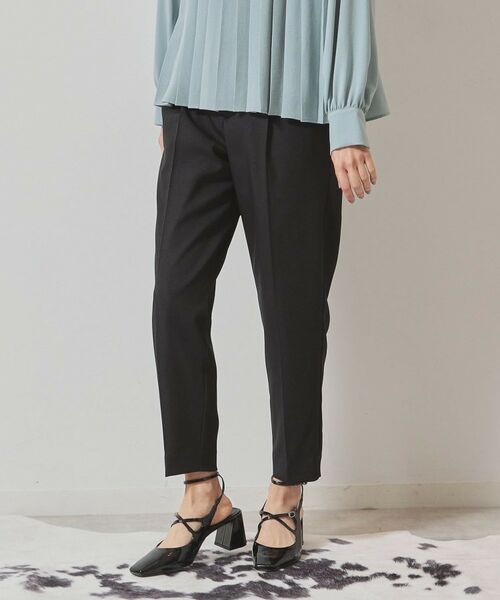 SunaUna / スーナウーナ パンツ | 【ポケットフリル/大人フェミニン】テーパードパンツ(ネイビー(094))