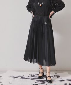 SunaUna / スーナウーナ ロング・マキシ丈スカート | 【オーガンジー／ウエストゴム】プリーツロングスカート