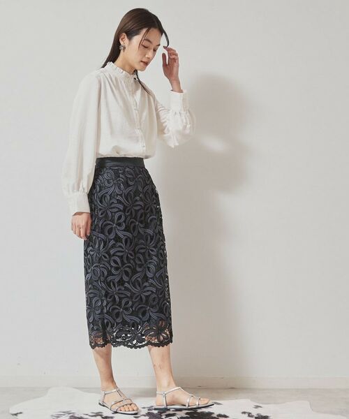 SunaUna / スーナウーナ スカート | 【リボンレース/S~Lサイズ展開】裾スカラタイトスカート | 詳細6