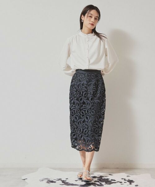 SunaUna / スーナウーナ スカート | 【リボンレース/S~Lサイズ展開】裾スカラタイトスカート | 詳細7