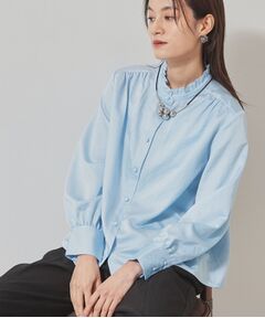 SunaUna / スーナウーナ シャツ・ブラウス | 【衿フリル／パフスリーブ】ヴィンテージサテンブラウス