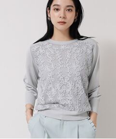 SunaUna / スーナウーナ ニット・セーター | 【チュールレース／コード刺繍】プチクラフトニット