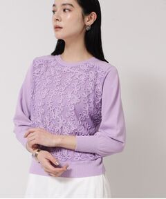 SunaUna / スーナウーナ ニット・セーター | 【チュールレース／コード刺繍】プチクラフトニット