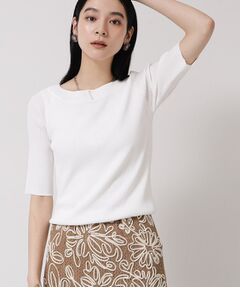 SunaUna / スーナウーナ ニット・セーター | 【接触冷感／アンサンブル可】パール調パーツ付きニット