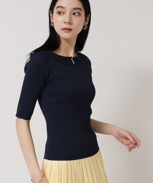 SunaUna / スーナウーナ ニット・セーター | 【接触冷感／アンサンブル可】パール調パーツ付きニット | 詳細11