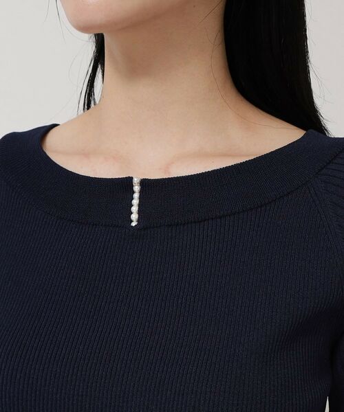 SunaUna / スーナウーナ ニット・セーター | 【接触冷感／アンサンブル可】パール調パーツ付きニット | 詳細16