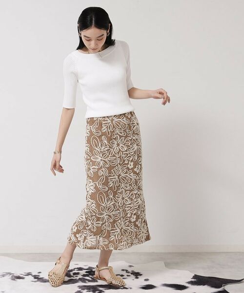 SunaUna / スーナウーナ ニット・セーター | 【接触冷感／アンサンブル可】パール調パーツ付きニット | 詳細2