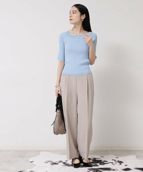 SunaUna / スーナウーナ ニット・セーター | 【接触冷感／アンサンブル可】パール調パーツ付きニット | 詳細3