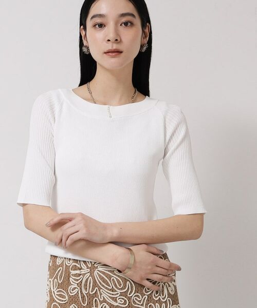 SunaUna / スーナウーナ ニット・セーター | 【接触冷感／アンサンブル可】パール調パーツ付きニット | 詳細6