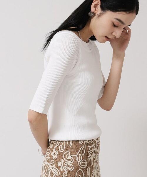 SunaUna / スーナウーナ ニット・セーター | 【接触冷感／アンサンブル可】パール調パーツ付きニット | 詳細7