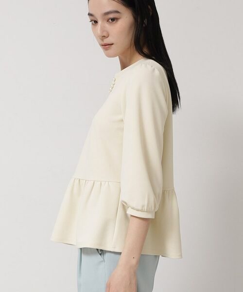 SunaUna / スーナウーナ シャツ・ブラウス | 【パール調パーツ付き／春色】ペプラムトップス | 詳細14