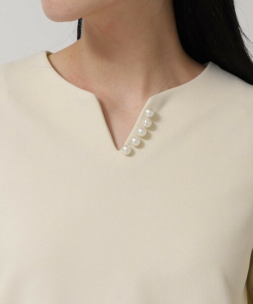 SunaUna / スーナウーナ シャツ・ブラウス | 【パール調パーツ付き／春色】ペプラムトップス | 詳細16