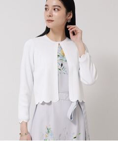 SunaUna / スーナウーナ カーディガン・ボレロ | 【接触冷感／アンサンブル可】裾スカラップニットボレロ