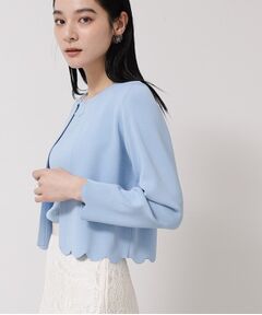 SunaUna / スーナウーナ カーディガン・ボレロ | 【接触冷感／アンサンブル可】裾スカラップニットボレロ