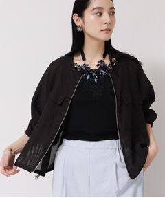 SunaUna / スーナウーナ レザーブルゾン・ジャケット | 【メッシュ／パフスリーブ】ライトブルゾン