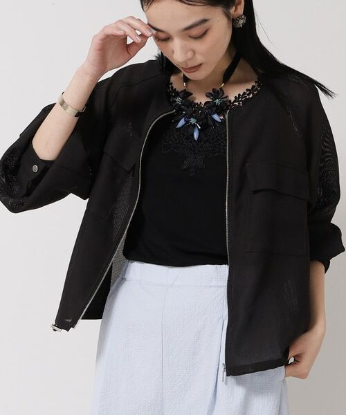 SunaUna / スーナウーナ レザーブルゾン・ジャケット | 【メッシュ／パフスリーブ】ライトブルゾン | 詳細7