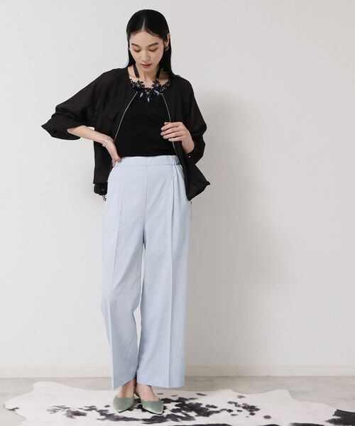 SunaUna / スーナウーナ パンツ | 【ウエストゴム／カラ三素材】ワイドパンツ | 詳細12