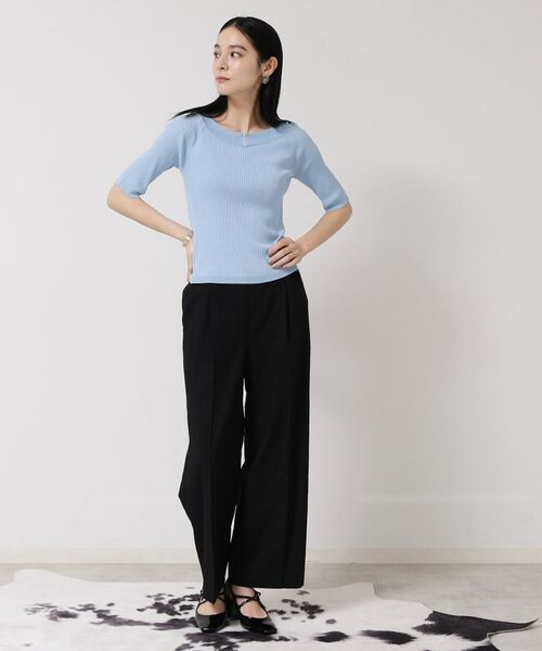 SunaUna / スーナウーナ パンツ | 【ウエストゴム／カラ三素材】ワイドパンツ | 詳細4