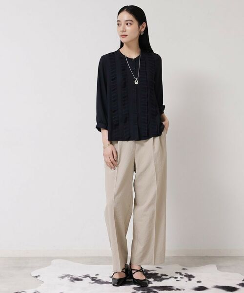 SunaUna / スーナウーナ パンツ | 【ウエストゴム／カラ三素材】ワイドパンツ | 詳細8