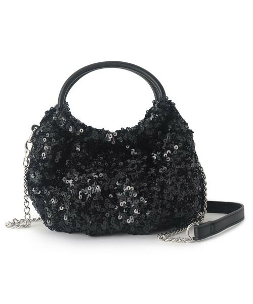 SunaUna / スーナウーナ トートバッグ | 【華やか/スパンコール】丸形バッグ(ブラック(019))