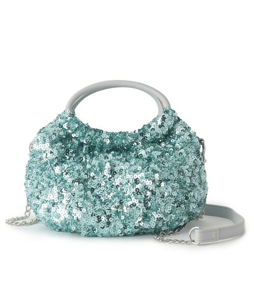 SunaUna / スーナウーナ トートバッグ | 【華やか/スパンコール】丸形バッグ(ブルー(091))