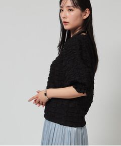 SunaUna / スーナウーナ カットソー | 【今すぐ活躍！／パフスリーブ】ジャカードプルオーバー