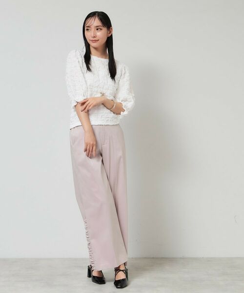 SunaUna / スーナウーナ カットソー | 【今すぐ活躍！／パフスリーブ】ジャカードプルオーバー | 詳細2