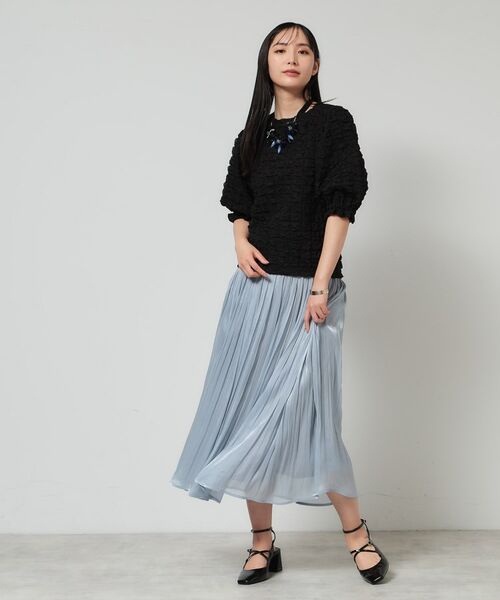 SunaUna / スーナウーナ カットソー | 【今すぐ活躍！／パフスリーブ】ジャカードプルオーバー | 詳細3