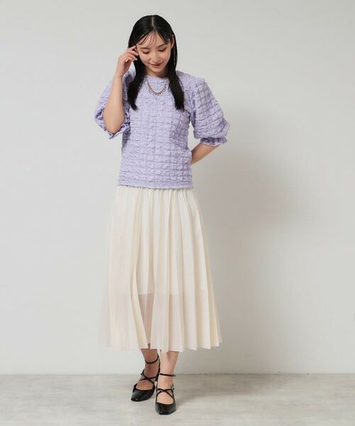 SunaUna / スーナウーナ カットソー | 【今すぐ活躍！／パフスリーブ】ジャカードプルオーバー | 詳細4