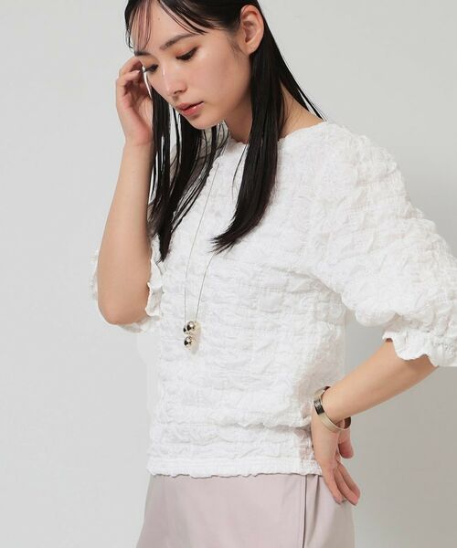 SunaUna / スーナウーナ カットソー | 【今すぐ活躍！／パフスリーブ】ジャカードプルオーバー | 詳細5