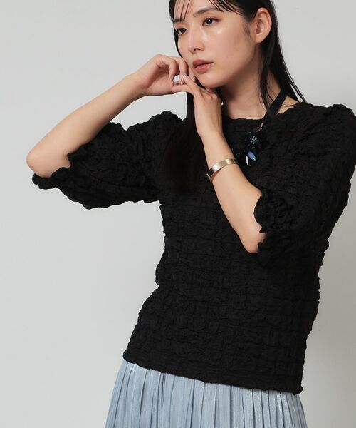 SunaUna / スーナウーナ カットソー | 【今すぐ活躍！／パフスリーブ】ジャカードプルオーバー | 詳細8
