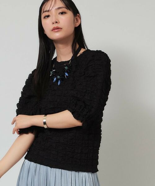 SunaUna / スーナウーナ カットソー | 【今すぐ活躍！／パフスリーブ】ジャカードプルオーバー | 詳細9