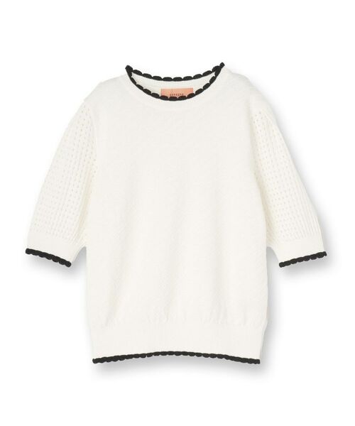SunaUna / スーナウーナ ニット・セーター | 【SS~Lサイズ展開/5分袖】編地変化ニット | 詳細1