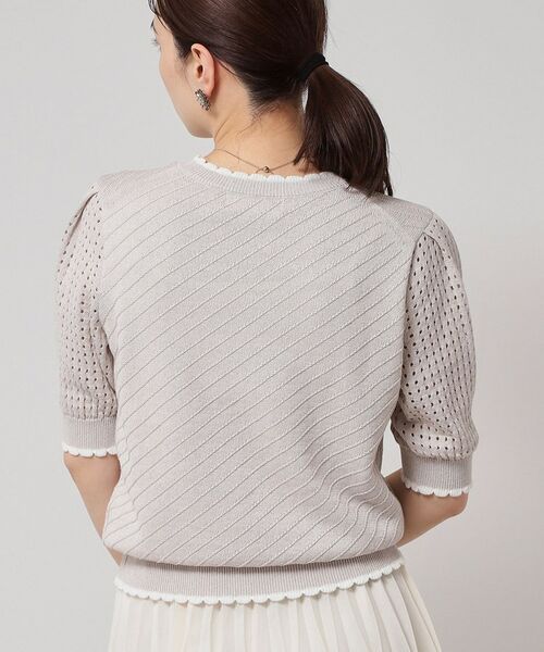 SunaUna / スーナウーナ ニット・セーター | 【SS~Lサイズ展開/5分袖】編地変化ニット | 詳細12