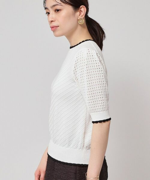 SunaUna / スーナウーナ ニット・セーター | 【SS~Lサイズ展開/5分袖】編地変化ニット | 詳細15