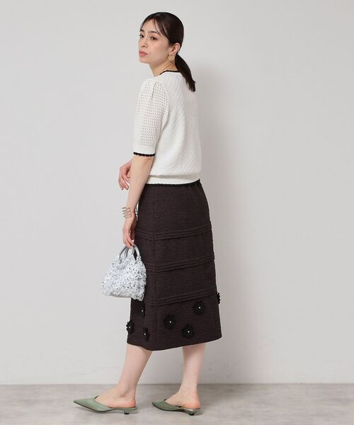 SunaUna / スーナウーナ ニット・セーター | 【SS~Lサイズ展開/5分袖】編地変化ニット | 詳細5