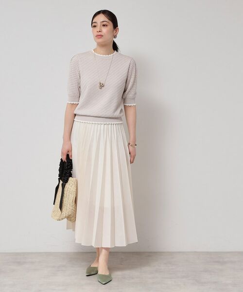 SunaUna / スーナウーナ ニット・セーター | 【SS~Lサイズ展開/5分袖】編地変化ニット | 詳細6