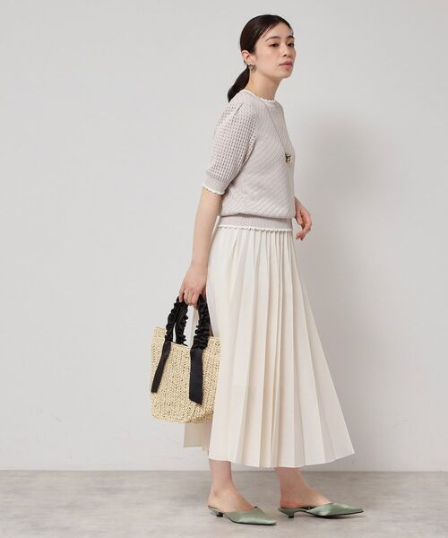 SunaUna / スーナウーナ ニット・セーター | 【SS~Lサイズ展開/5分袖】編地変化ニット | 詳細7