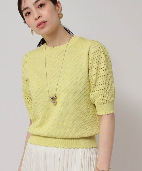 SunaUna / スーナウーナ ニット・セーター | 【SS~Lサイズ展開/5分袖】編地変化ニット | 詳細8