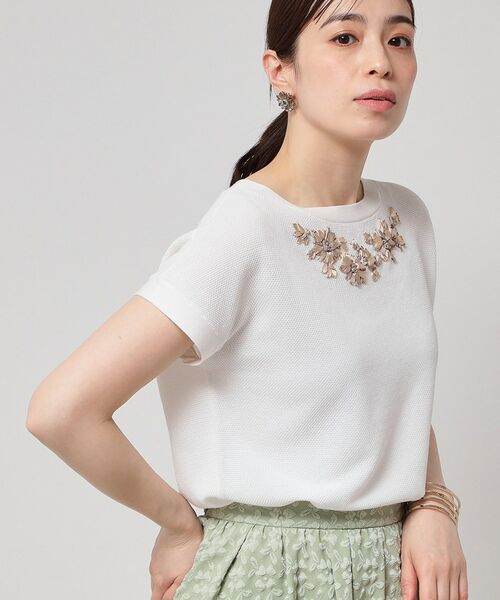 SunaUna / スーナウーナ ニット・セーター | 【SS~Lサイズ展開/手刺繍】クラフトニット(オフホワイト(003))