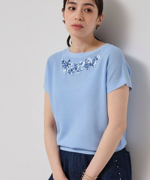 SunaUna / スーナウーナ ニット・セーター | 【SS~Lサイズ展開/手刺繍】クラフトニット(ブルー(091))