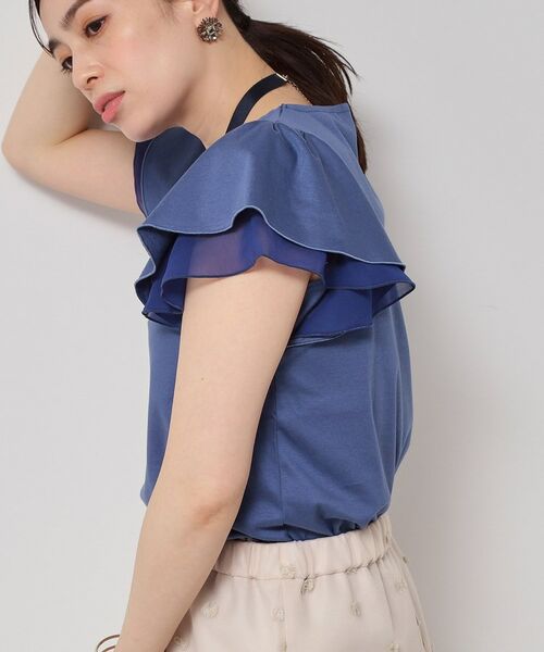 SunaUna / スーナウーナ カットソー | 【接触冷感／S～Lサイズ展開】シフォン使いフレアスリーブカットソー | 詳細16