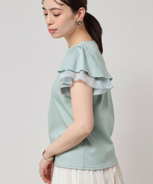 SunaUna / スーナウーナ カットソー | 【接触冷感／S～Lサイズ展開】シフォン使いフレアスリーブカットソー | 詳細19