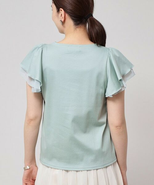 SunaUna / スーナウーナ カットソー | 【接触冷感／S～Lサイズ展開】シフォン使いフレアスリーブカットソー | 詳細20