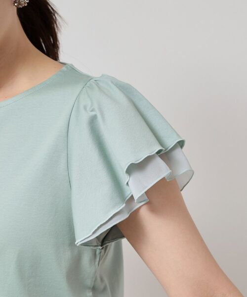SunaUna / スーナウーナ カットソー | 【接触冷感／S～Lサイズ展開】シフォン使いフレアスリーブカットソー | 詳細22