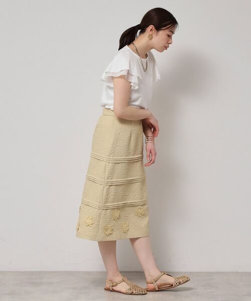 SunaUna / スーナウーナ カットソー | 【接触冷感／S～Lサイズ展開】シフォン使いフレアスリーブカットソー | 詳細3