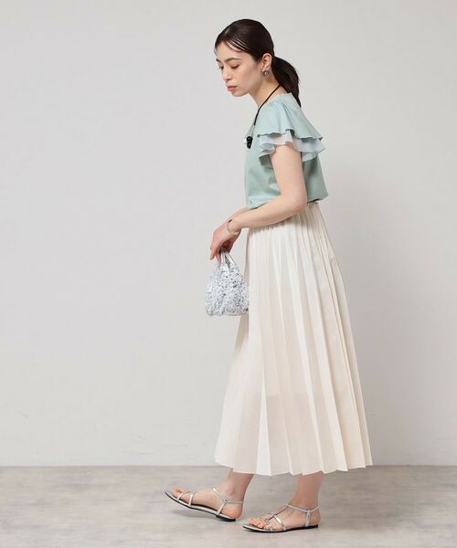 SunaUna / スーナウーナ カットソー | 【接触冷感／S～Lサイズ展開】シフォン使いフレアスリーブカットソー | 詳細5