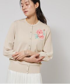 SunaUna / スーナウーナ カーディガン・ボレロ | 【SS～Lサイズ展開／グラデーションフラワー】クラフトニット