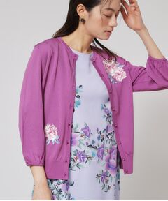 SunaUna / スーナウーナ カーディガン・ボレロ | 【SS～Lサイズ展開／グラデーションフラワー】クラフトニット