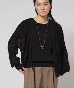 SunaUna / スーナウーナ カーディガン・ボレロ | 【レーシー＆リブ】アンサンブルニット